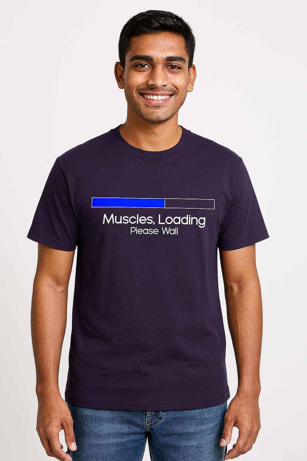 Casual style with the Muscles Unisex Classic Crew T-Shirt—featuring a bold graphic print and a relaxed fit
