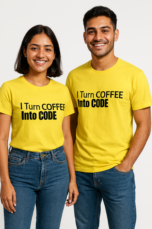 A must-have for tech lovers who live by the code and the cup. Unisex Classic Crew T-Shirt. Made for developers