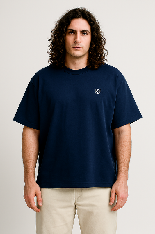 Access your everyday style with this unisex oversized classic t-shirt in deep navy blue—crafted for comfort, durability,