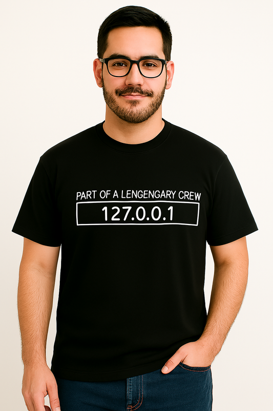 Celebrate your inner dev with this iconic “127.0.0.1” printed tee.