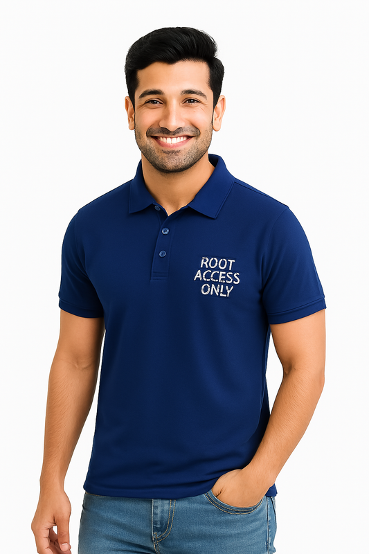 Men’s Polo Shirt – Embroidered “Root Access Only”, Techwear Statement, Premium Fit