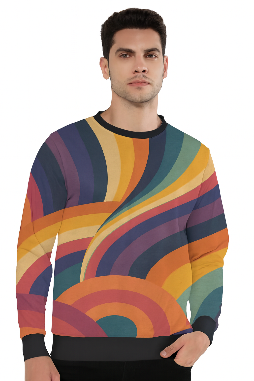 Bold Unisex All-Over Print Sweatshirt – Streetwear Comfort Meets Artistic Edge