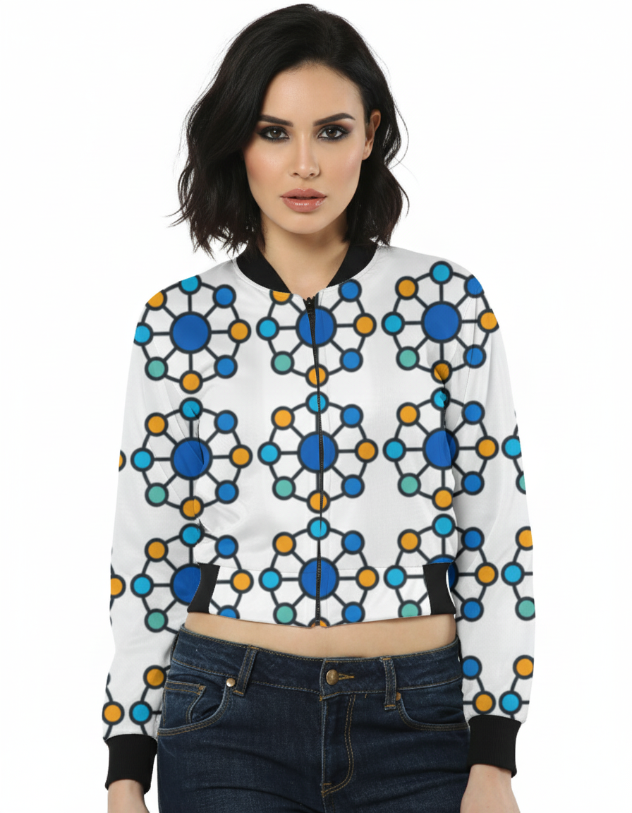 Women's Bomber Jacket – Network Printed Premium Streetwear