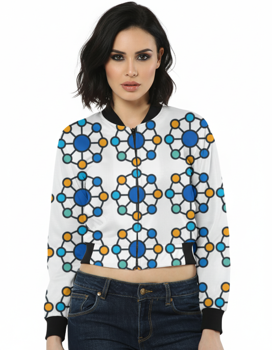 Women's Bomber Jacket – Network Printed Premium Streetwear