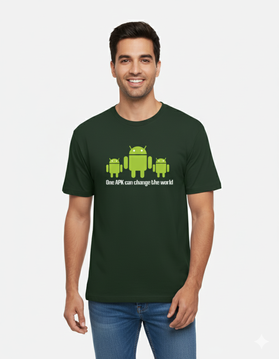 Unleash the danger with this epic "One APK Can Destroy World" printed T-shirt. Premium cotton tee for developers, hackers, and tech rebels.