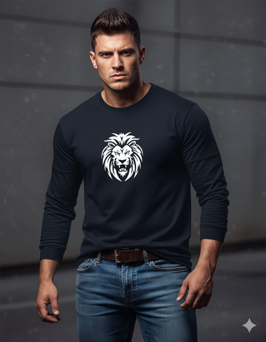 Men's Angry Lion Print Full Sleeve T-Shirt – Fierce Graphic Streetwear