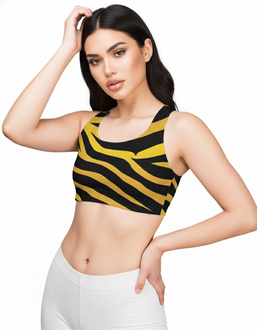 Tiger Print  Sports Bra – Fierce, Supportive, and Stylish Activewear