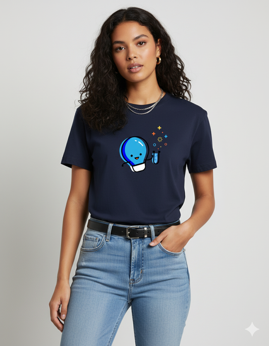 Cute Bulb Printed Casual Wear Unisex Classic Crew T-Shirt