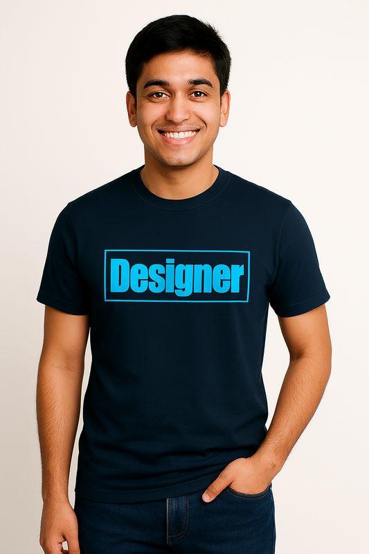 Own your creative edge with this Unisex Standard Crew T-Shirt stamped with “Designer.”