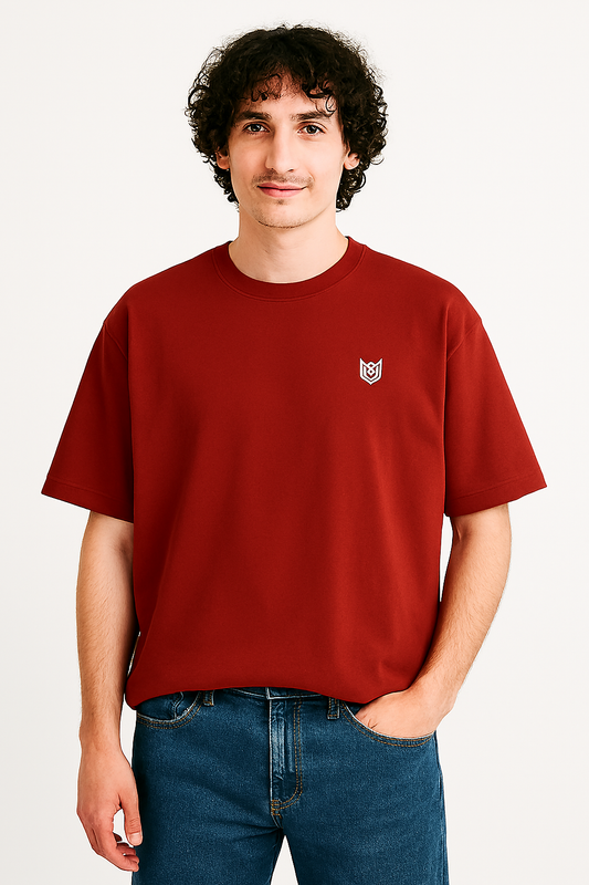 Assert your style with the Unisex Oversized Classic T-Shirt in deep red
