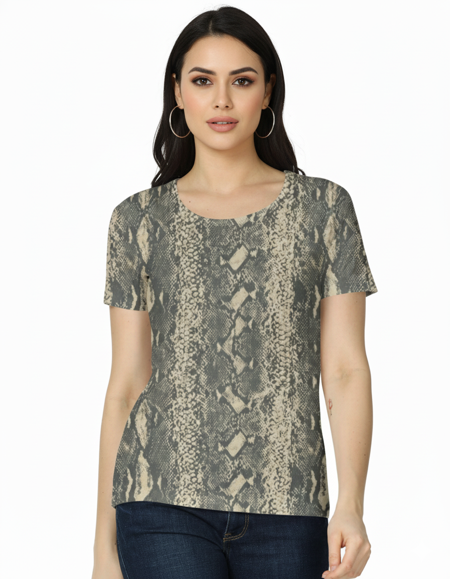 Women's Snake Print Classic T-Shirt – Sleek, Bold, and Effortlessly Cool